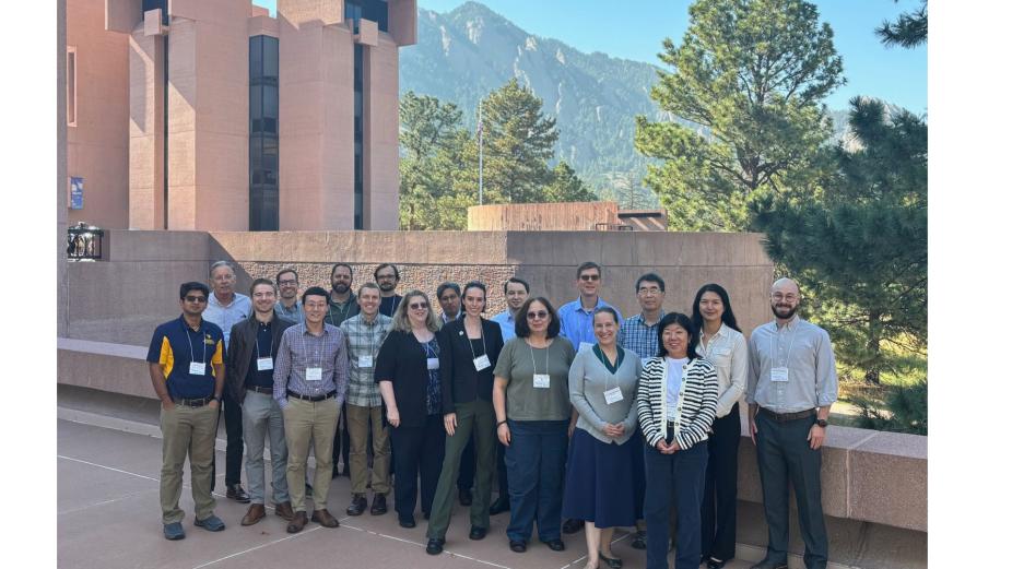 Workshop attendees group in front of NCAR Mesa Laboratory